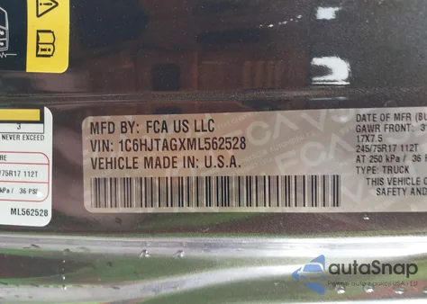 2021 Jeep Gladiator Sport S 4X4 from USA, damaged, VIN 1C6HJTAGXML562528